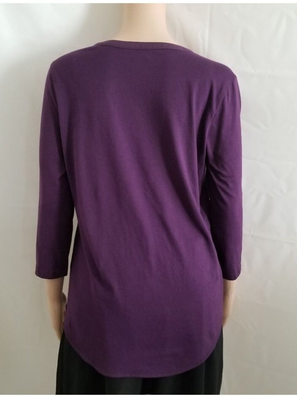 Van Heusen Women's Purple Button-Front Pockets‎ Tunic Shirt Blouse Size Medium - Picture 6 of 10